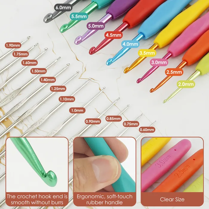 Arts And Crafts Crochet Hooks Kit With Storage Bag Weaving